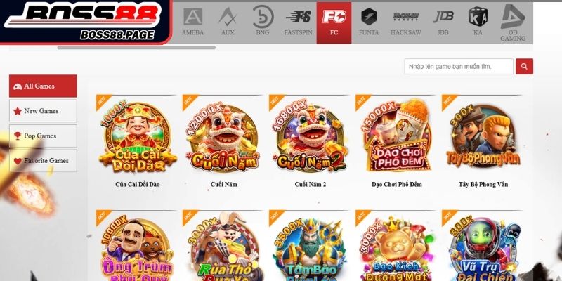 Giới thiệu nhà cung cấp game FC Boss8 nổ hũ